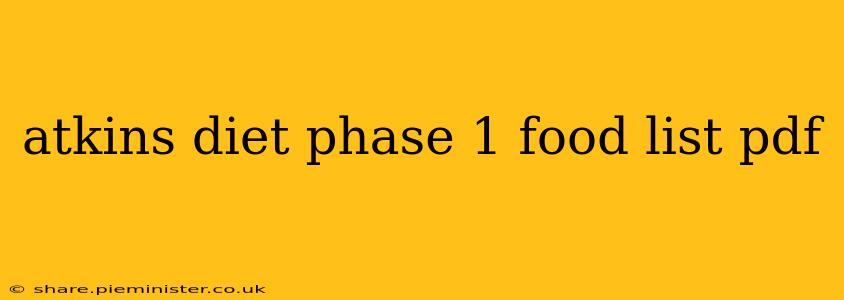 atkins diet phase 1 food list pdf