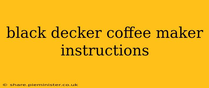 black decker coffee maker instructions