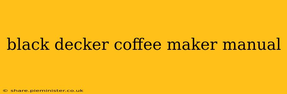 black decker coffee maker manual