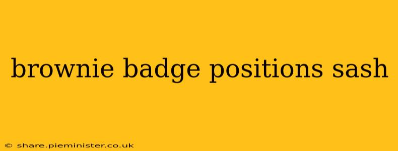 brownie badge positions sash