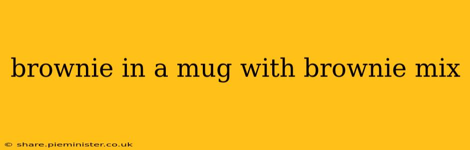 brownie in a mug with brownie mix
