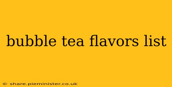 bubble tea flavors list