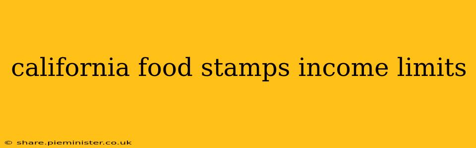 california food stamps income limits
