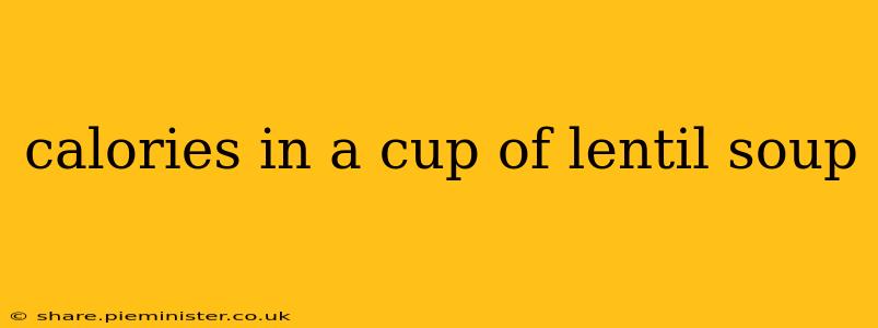 calories in a cup of lentil soup