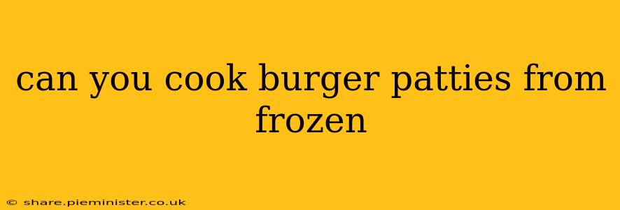 can you cook burger patties from frozen