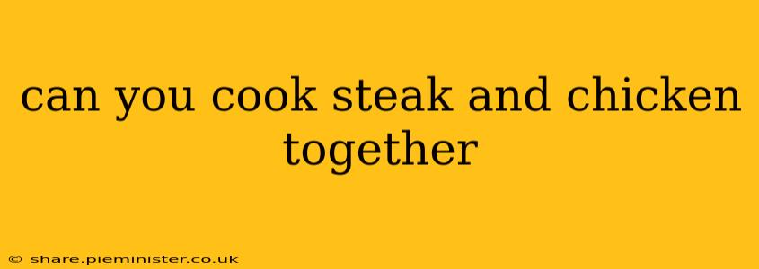 can you cook steak and chicken together