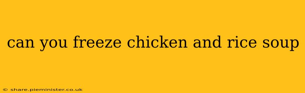 can you freeze chicken and rice soup