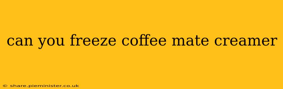 can you freeze coffee mate creamer