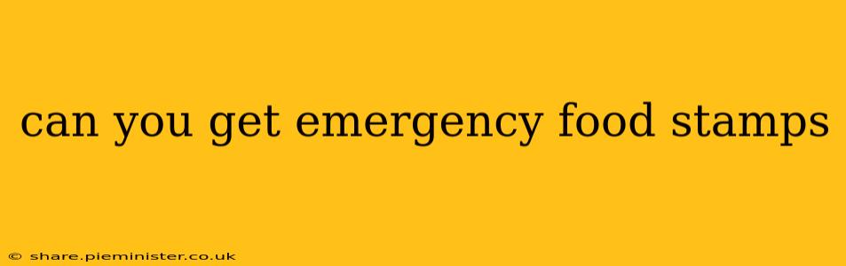 can you get emergency food stamps