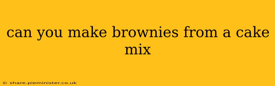 can you make brownies from a cake mix