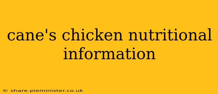 cane's chicken nutritional information