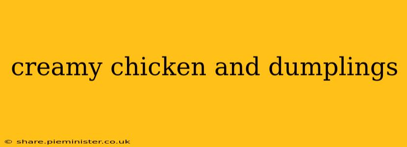 creamy chicken and dumplings