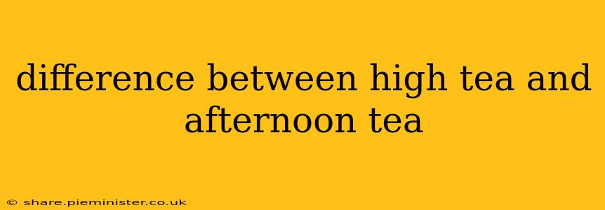 difference between high tea and afternoon tea