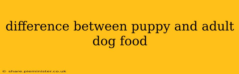 difference between puppy and adult dog food