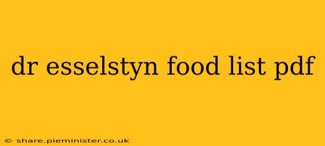 dr esselstyn food list pdf