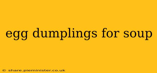 egg dumplings for soup