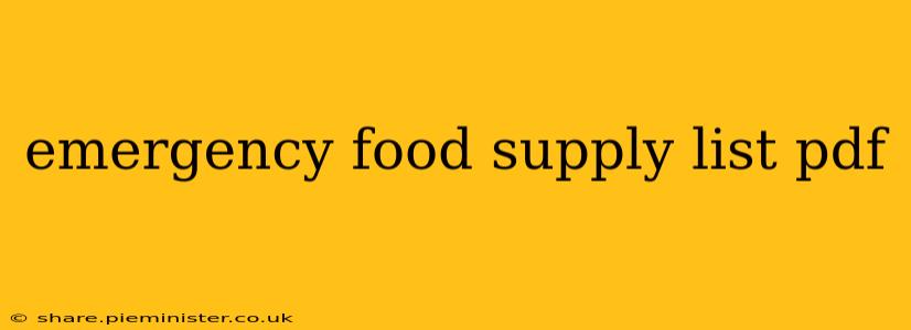emergency food supply list pdf