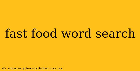 fast food word search