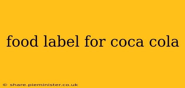 food label for coca cola