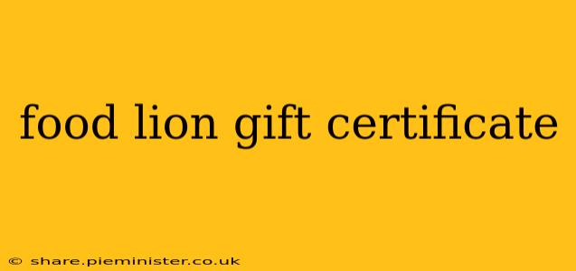 food lion gift certificate