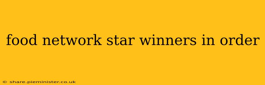food network star winners in order