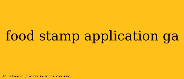 food stamp application ga