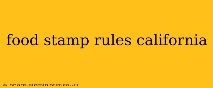 food stamp rules california