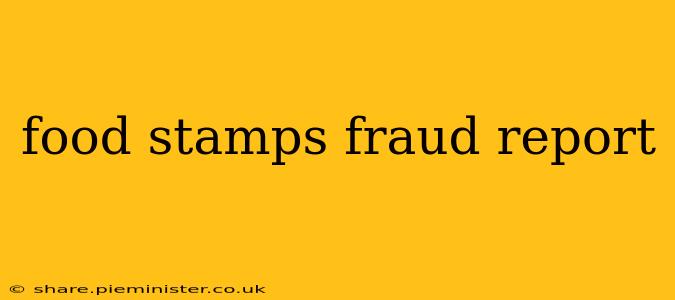 food stamps fraud report