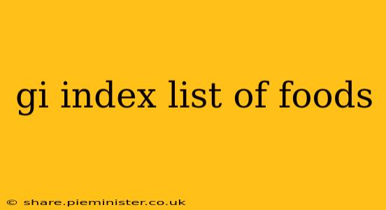 gi index list of foods
