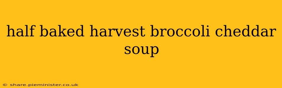 half baked harvest broccoli cheddar soup