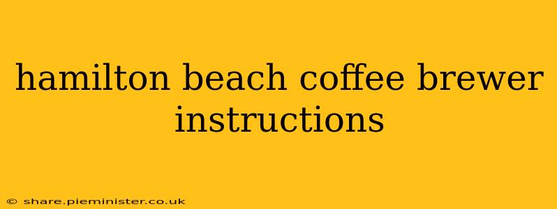 hamilton beach coffee brewer instructions