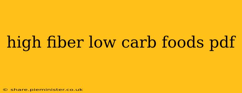 high fiber low carb foods pdf