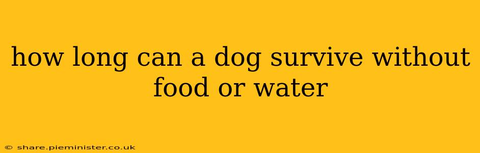 how long can a dog survive without food or water