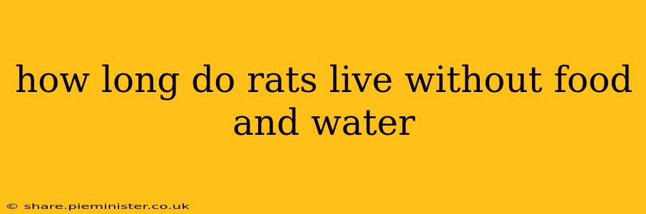 how long do rats live without food and water
