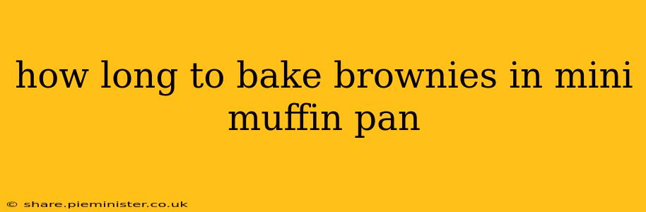 how long to bake brownies in mini muffin pan