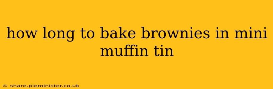 how long to bake brownies in mini muffin tin