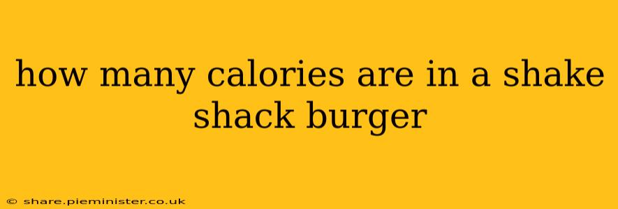 how many calories are in a shake shack burger