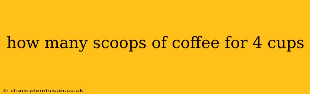 how many scoops of coffee for 4 cups