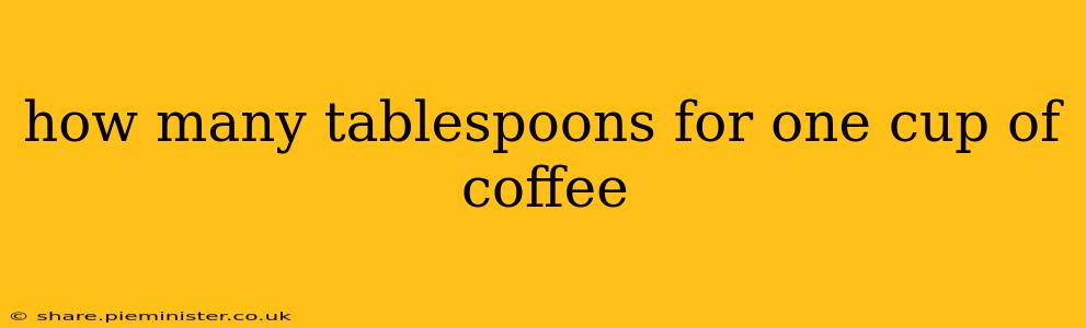 how many tablespoons for one cup of coffee