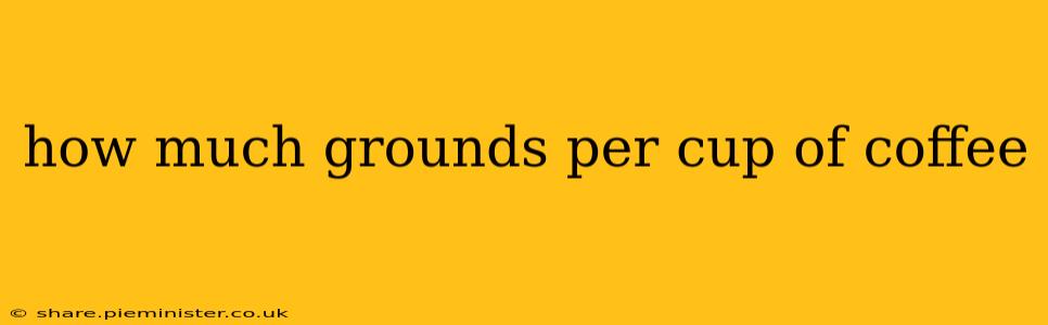 how much grounds per cup of coffee