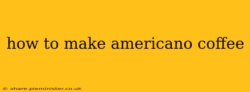 how to make americano coffee