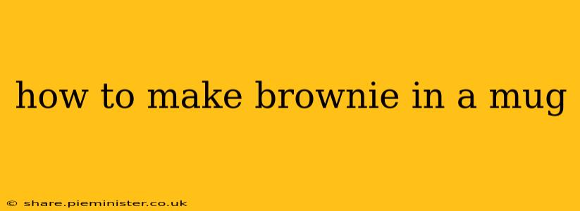 how to make brownie in a mug