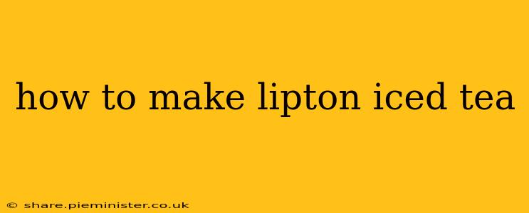 how to make lipton iced tea