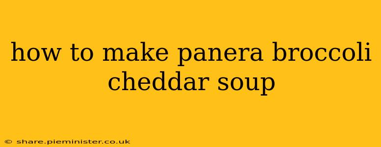 how to make panera broccoli cheddar soup