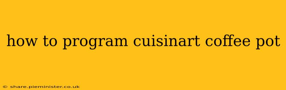how to program cuisinart coffee pot