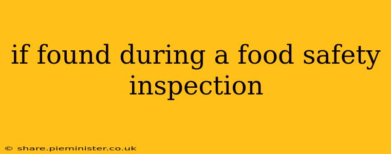 if found during a food safety inspection