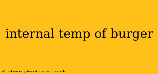internal temp of burger