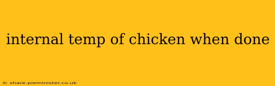 internal temp of chicken when done