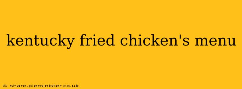 kentucky fried chicken's menu