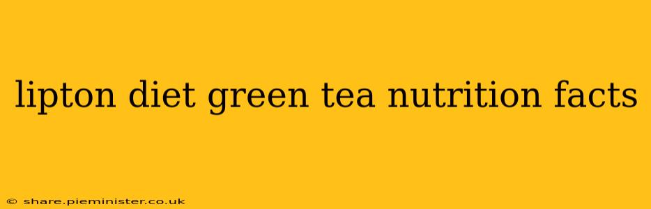 lipton diet green tea nutrition facts